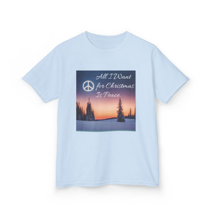 Peaceful Christmas Kids Tee - All I Want for Christmas Is Peace