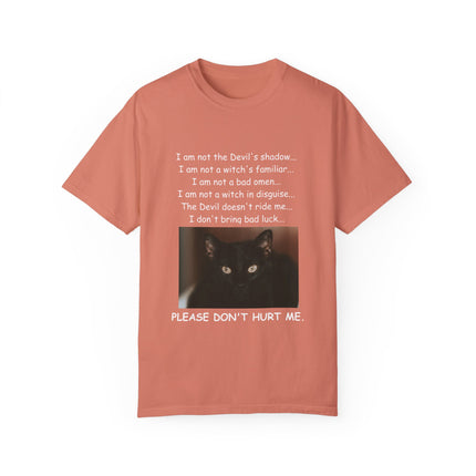 Unisex Cat-Themed T-Shirt – "Please Don't Hurt Me" Design