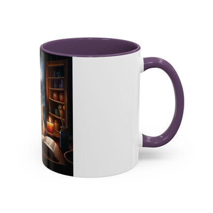 Cozy Cat Accent Mug – 11oz – Candlelight & Moonlight for Book Lovers