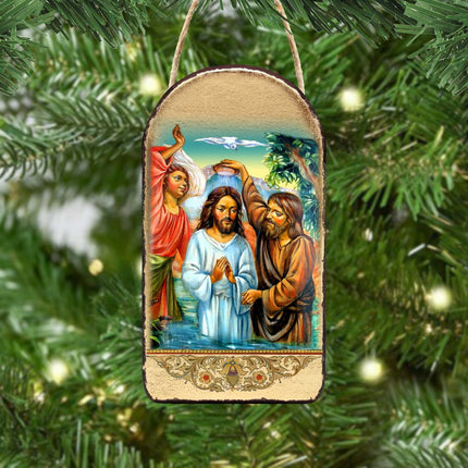 Christening Religious Christian Sacred Icon Ornament - Inspirational Icon Decor - 87043-2