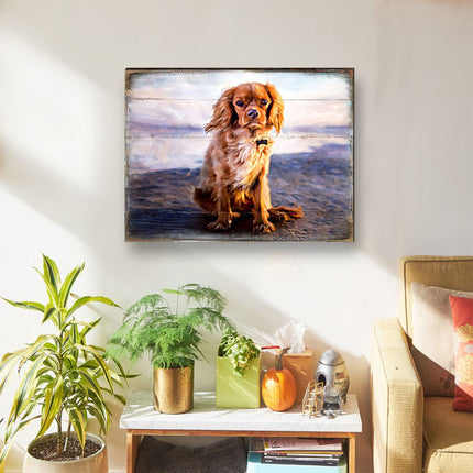 Alodie Small Dog Art Wooden Wall Art by Nature Wonders - Pets Dog and Cats Decor - 95345B-2