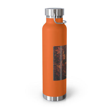 22oz Copper Vacuum Bottle — Autumn Leaves Cider Design
