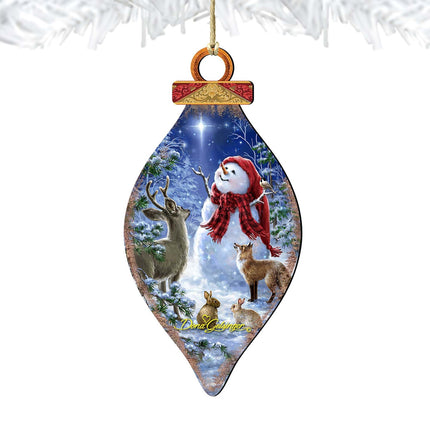 Heaven and Snowman Wooden Ornaments by Gelsinger - Christmas Santa Snowman Decor - 8041149-1801-4