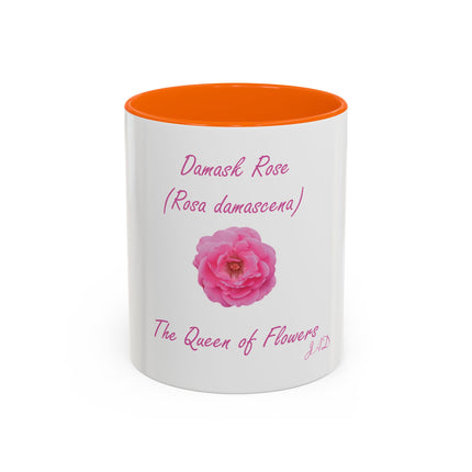 Damask Rose Coffee Mug — "The Queen of Flowers" Botanical Tea Cup