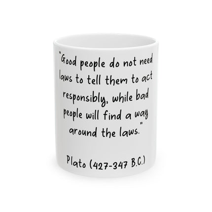 Plato Quote Mug – 11oz Ceramic Cup for Thoughtful Reflection