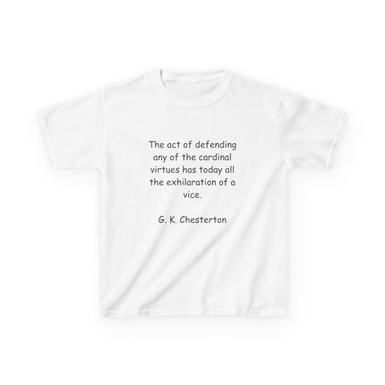 Inspirational Kids Tee – Chesterton Quote on Courage & Virtue