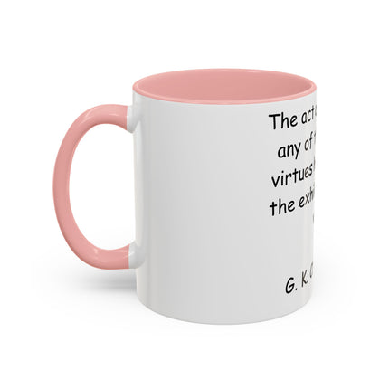 Defend Virtue Mug – 11oz Accent Ceramic | G.K. Chesterton Quote