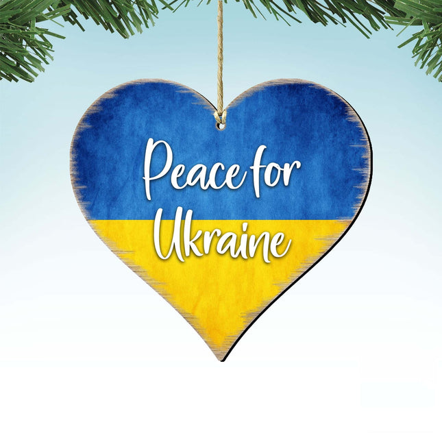 Piece for Ukraine Heart Wooden Ornaments by G. DeBrekht - International Decor - 8187122-0