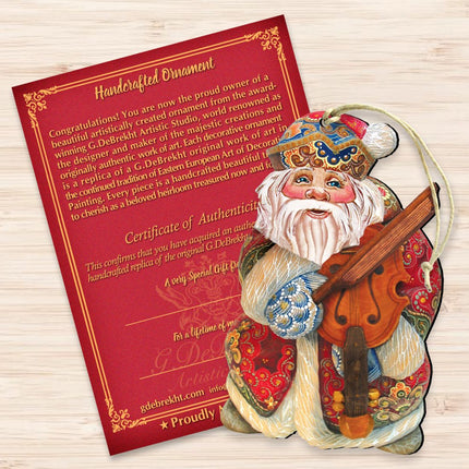 Musician Santa Wooden Ornaments by G. DeBrekht - Christmas Santa Snowman Decor - 8116213-3