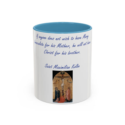 Saint Kolbe Quote Mug – 11oz Accent Ceramic Cup for Marian Devotion