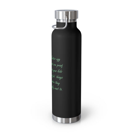 Copper Insulated Water Bottle - 22oz with Easter Design & Humorous Quote