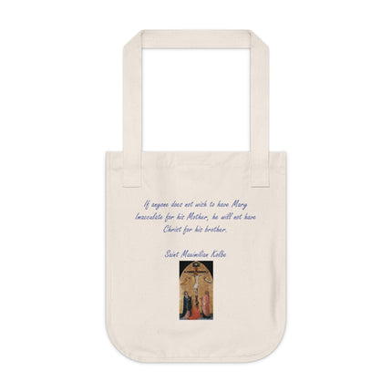 Saint Kolbe Quote Tote – Organic Canvas Bag for Faithful Living