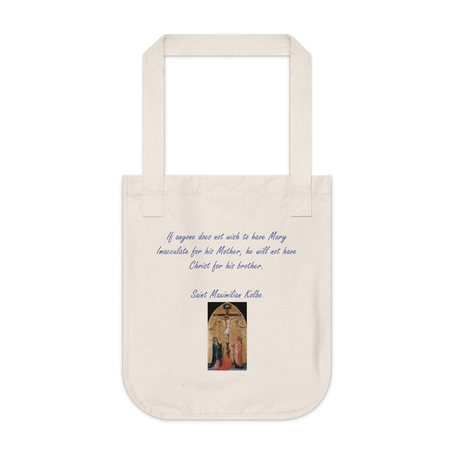 Saint Kolbe Quote Tote – Organic Canvas Bag for Faithful Living