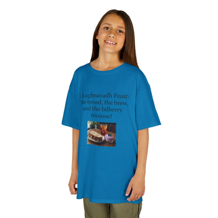 Lughnasadh  Kids Tee — “A Lughnasadh Feast: The bread, the brew, and the bilberry mousse!”