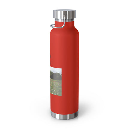 Bloom Wildly Insulated Water Bottle - 22oz Copper Travel Flask for Nature Lovers