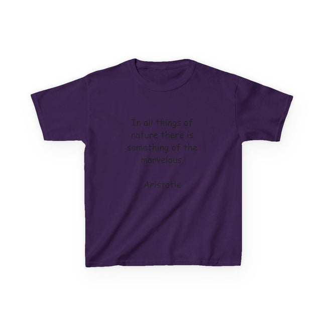 Aristotle Quote Kids Tee – Heavy Cotton Shirt on Nature & Wonder