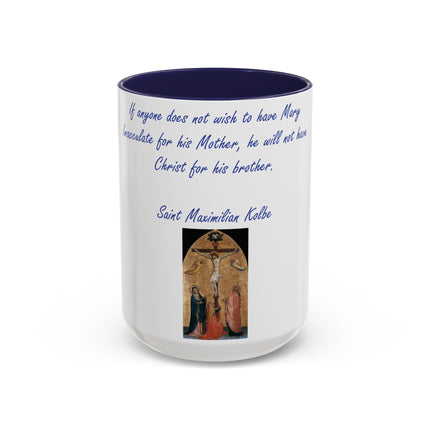 Saint Kolbe Accent Mug – 15oz Ceramic Cup for Marian Devotion