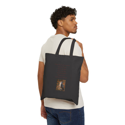 Canvas Tote Bag — Inspirational Poem & Vintage Art Eco Shopper