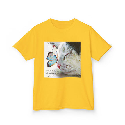 Butterfly Cat Kids Tee – Cute Graphic Shirt for Nature & Joy