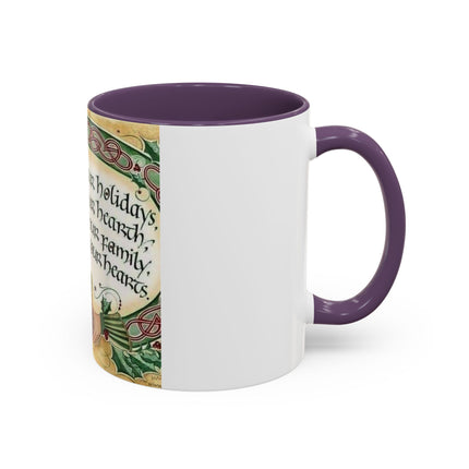 Blessed Holiday Accent Mug – 11oz Ceramic Gift with Heart & Crown Design