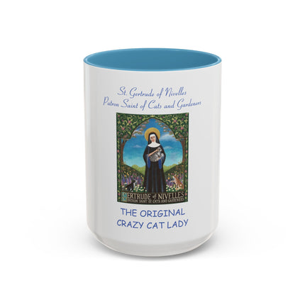 Saint Gertrude ‘Original Crazy Cat Lady’ Accent Coffee Mug