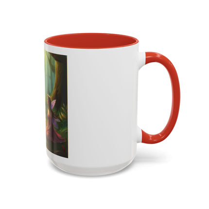 Fairy and Black Cat Forest Coffee Mug – Fantasy Woodland Tea Cup