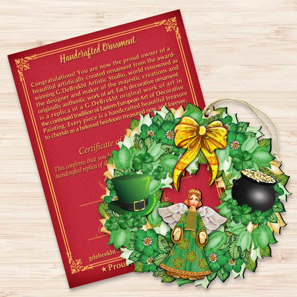 St Patrick's Day Wreath Wooden Ornaments by G. DeBrekht - Celtic Decor - 8185318-3