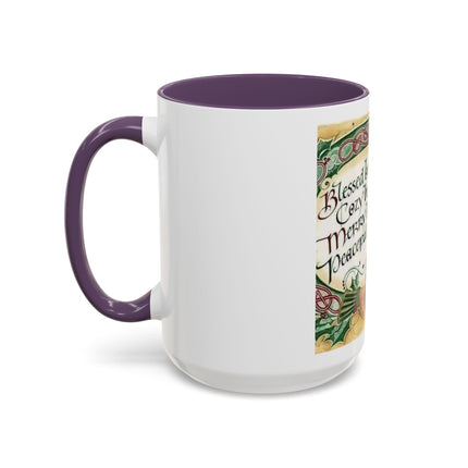 Blessed Be Your Holidays Coffee Mug — Holiday Celtic Greeting Accent Mug (11/15oz)