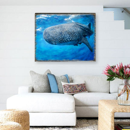 Blue Whale Art Wooden Wall Art by Nature Wonders - Nature Wildlife Decor  - 95401B-3