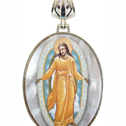 Chrysostom Silver Plated Mother of Pearl Silver Necklace - 43059-0