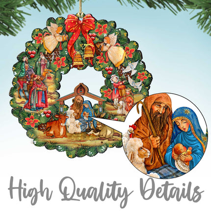 Wreaths Keepsake Wooden Ornaments Set of 3 by G. DeBrekht - Christmas Decor - 8100111S3-2