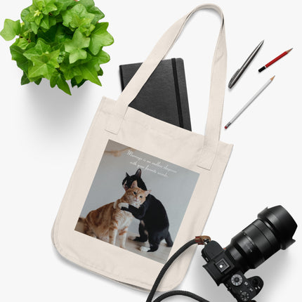 Cat Lovers Quote Tote – Organic Canvas Bag for Quirky Couples