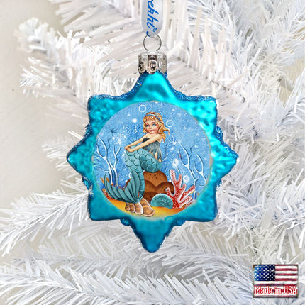 Mermaid Mercury Glass Ornament by G. DeBrekht - Coastal Holiday Decor - 775480-1