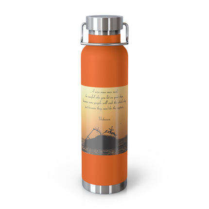 Inspirational Copper Vacuum Insulated Bottle | 22oz Travel Mug for Adventure Lovers