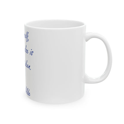Inspirational Ceramic Mug – “Be Yourself” Quote, 11oz Gift