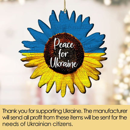 Piece for Ukraine Sunflower Wooden Ornaments by G. DeBrekht - International Decor - 8187125-1