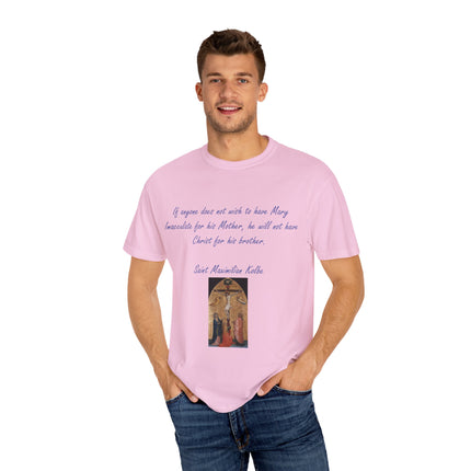 Saint Kolbe Marian Tee – Unisex Garment-Dyed Shirt on Faith & Family