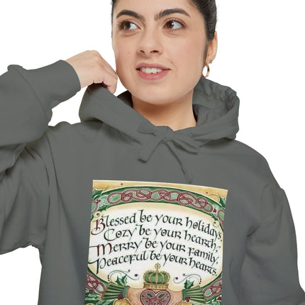 Celtic Holiday Hoodie — "Blessed be your holidays" Cozy Family Christmas Sweatshirt