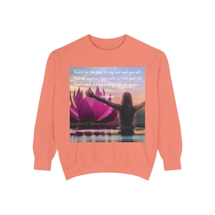 Inspirational Yoga Sweatshirt - 'Knock on the Door to My Soul'