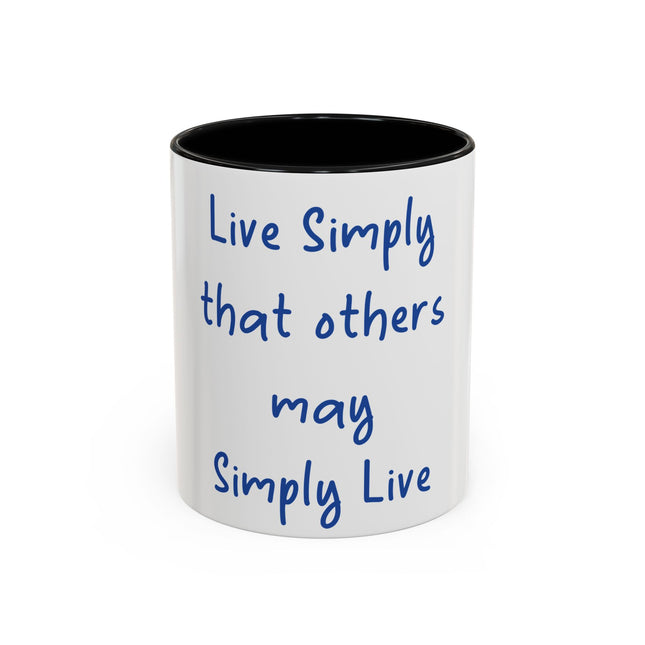 Live Simply Accent Mug – 11oz Ceramic Cup for Mindful Mornings