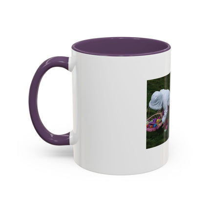 Easter Photo Coffee Mug — “Easter egg hunts are proof…” Accent Ceramic Mug (11/15oz)