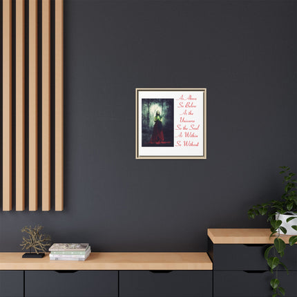 Framed Matte Canvas Art — "As Above So Below" Gothic Mystic Wall Print
