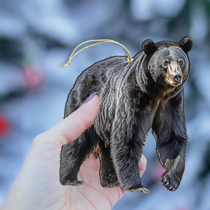 Alaskan Black Bear Wooden Ornaments by G.Debrekht - Wildlife Holiday Decor - 8710105-1-4