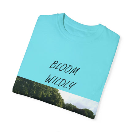 Bloom Wildly T-Shirt – Nature-Inspired Floral Tee – Unisex Garment-Dyed