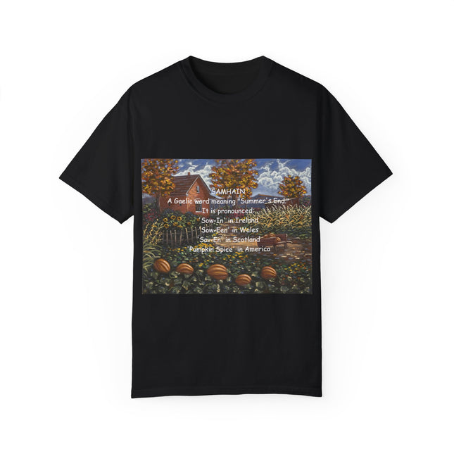 Samhain Tee – Unisex Garment-Dyed Shirt with Pumpkin Spice Wit