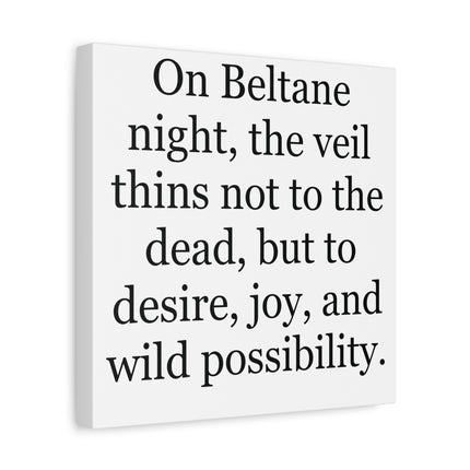 Beltane Quote Canvas — "On Beltane night..." Stretched Matte Wall Art