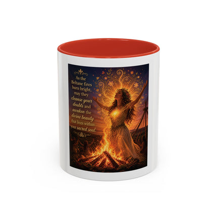 Mug — Pagan Bonfire Coffee Mug with Inspirational Beltane Quote