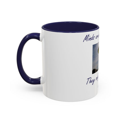 Parachute Quote Accent Mug – 11oz Ceramic Cup for Open Minds