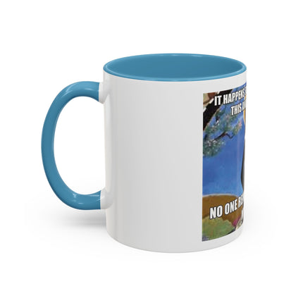 Saint with Cats Coffee Mug – "No One Remembers Me and My Cats" Accent Mug