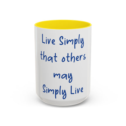 Live Simply Accent Mug – 15oz Ceramic Cup for Mindful Living